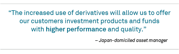 The increased use of derivatives will allow us to offer our customers investment products and funds